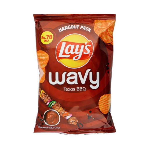 Lays Wavy Texas BBQ Chips, 45GM