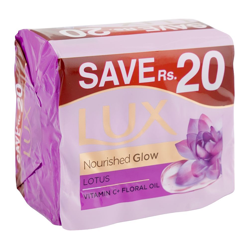 Lux Nourished Glow Purple Lotus Soap, 123g Each, 3-Pack