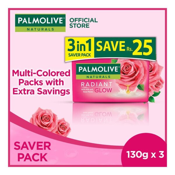 Palmolive Naturals Radiant Glow Soap, 3 X 130GM