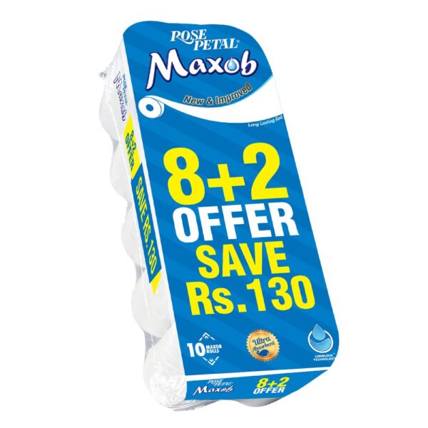Rose Petal Maxob Tissues Rolls 10 Pack [8 + 2]