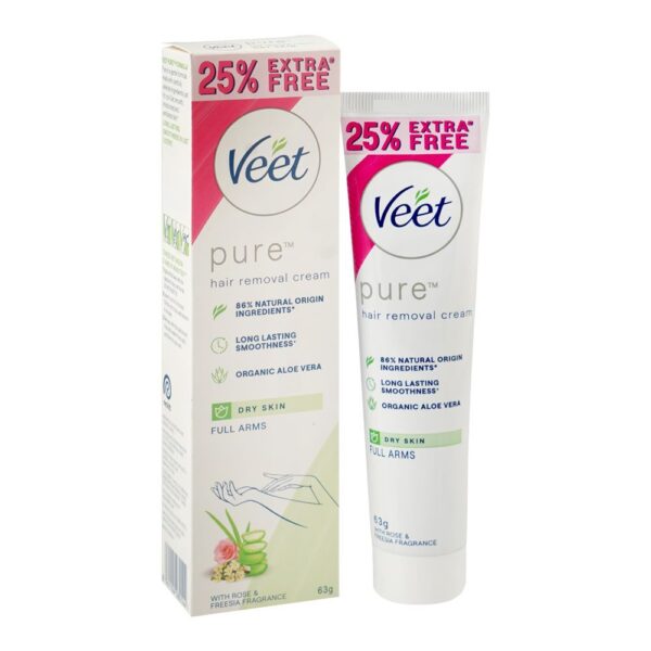 Veet Pure Dry Skin Hair Removal Cream, 32g, 25% Extra Free