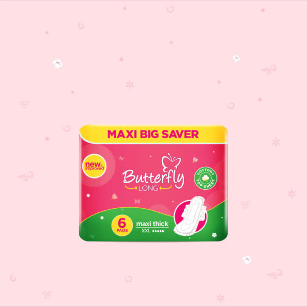 Butterfly Long Maxi Big Saver Sanitary Pads Extra Long 6 Pcs
