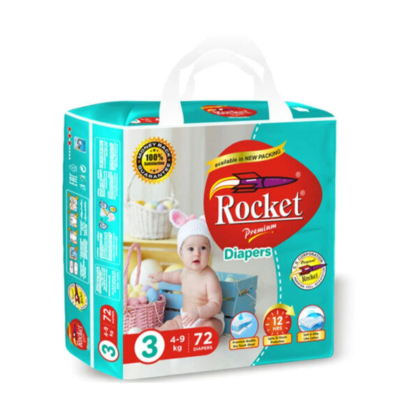Rocket Premium Diapers, Jumbo Economy, MEDIUM