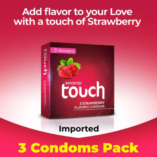 Touch Strawberry Flavored Condoms (3 Pack) – Sweet & Romantic