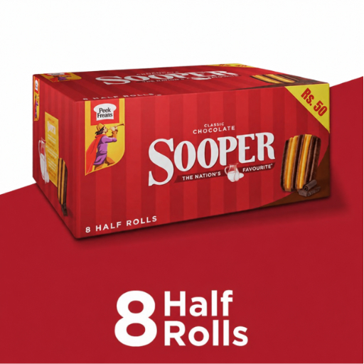 Peek Freans Sooper Classic Chocolate Cookies Half Roll Box